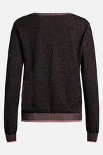 Load image into Gallery viewer, Delphi Tencel V-Neck Knit Black/Dusty Mauve W1014